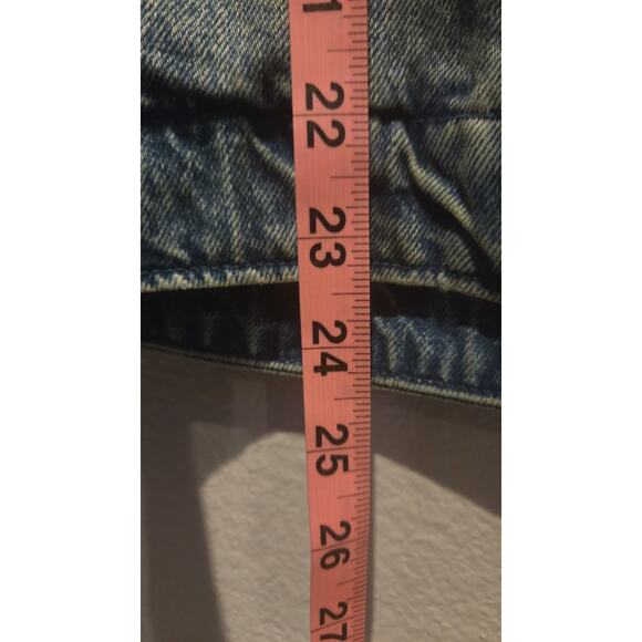 Elwood Petrol Men's Vintage Denim Bomber Jacket Blue with Plaid Lining Size S - Picture 8 of 14